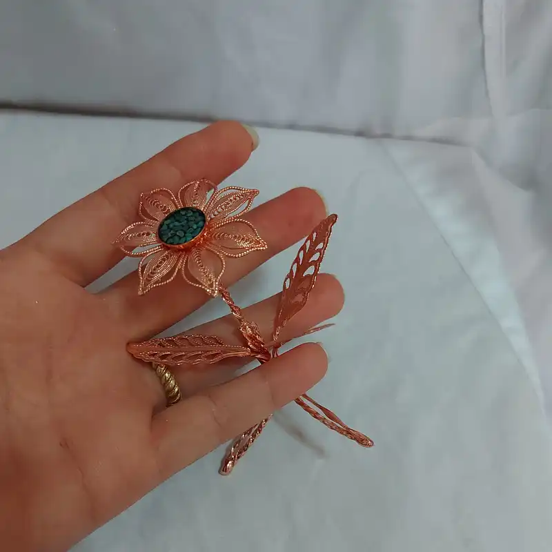 گل فیروزه کوبی مدل رو میزی کد 22 بسته 2 عددی