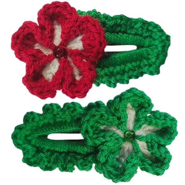 گیره مو زنانه مدل گل برجسته بسته دو عددی