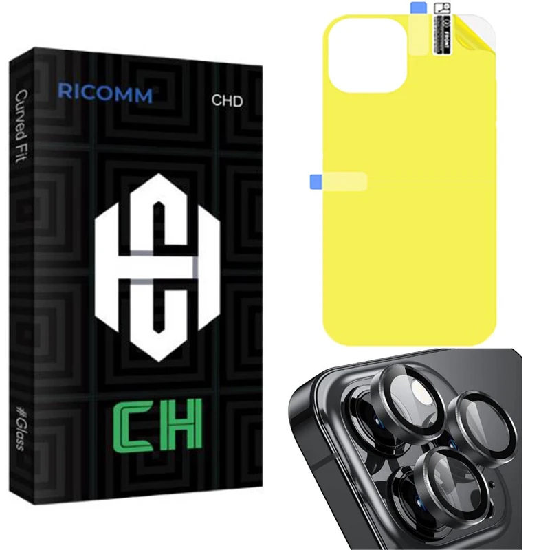 محافظ پشت گوشی ریکام مدل Ch مناسب برای گوشی موبایل اپل iPhone 14 promax به همراه محافظ لنز دوربین
