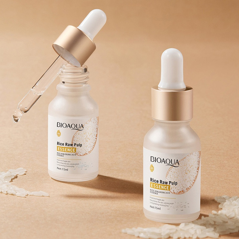 سرم پوست بایو آکوا مدل Rice Raw Pulp Hyaluronic Acid حجم 15 میلی لیتر