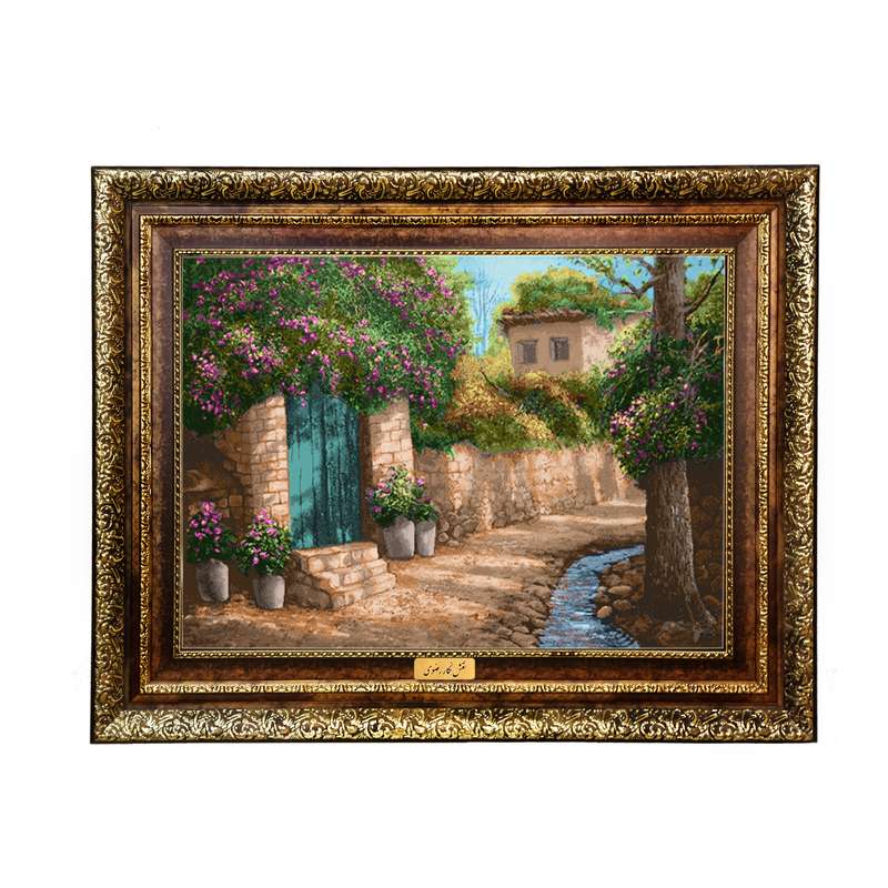 تابلو فرش ماشینی نقش نگار رضوی طرح کوچه کد 1868H