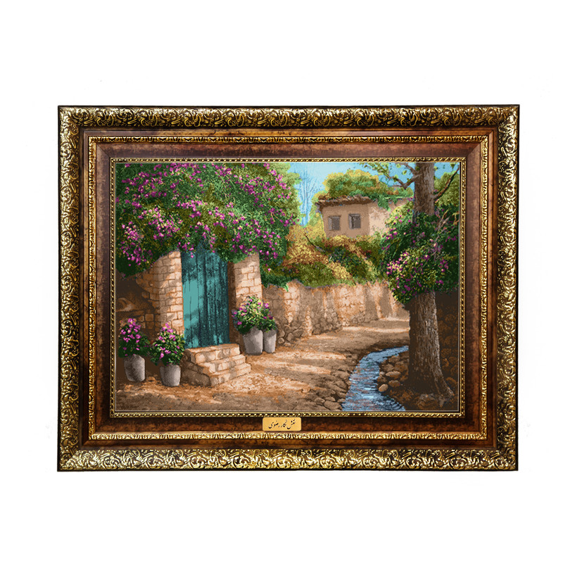 تابلو فرش ماشینی نقش نگار رضوی طرح کوچه کد 1868H