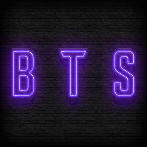 چراغ نئونی دیواری مدل bts کد NL005