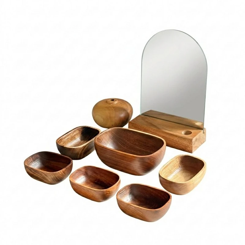 مجموعه ظروف هفت سین 9 پارچه مدل گردو