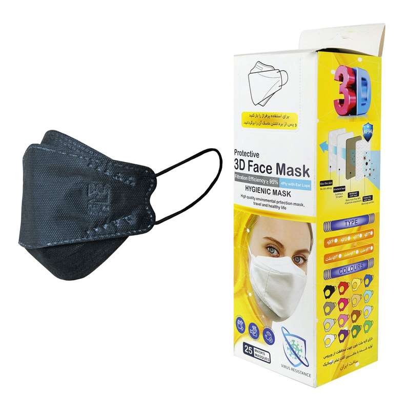 ماسک تنفسی مدل سه بعدی  کد H13 بسته 25 عددی