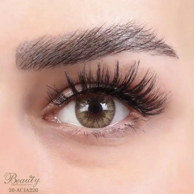 لنز چشم بیوتی شماره 20 مدل ACIA220 رنگ عسلی روشن رگه دار