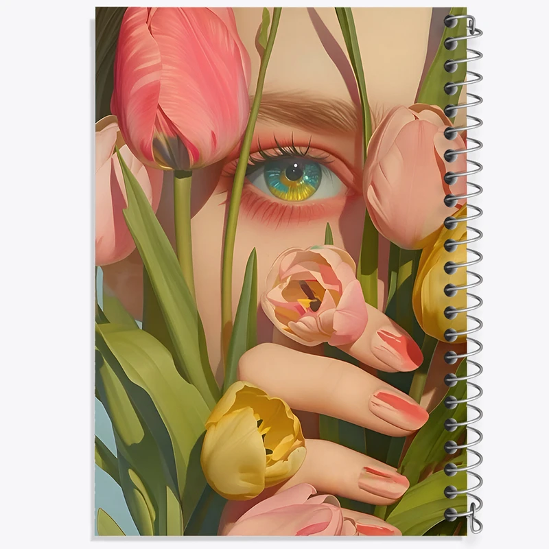 دفتر ژورنال نویسی 50 برگ خندالو مدل نقطه ای طرح دخترانه کد N4640