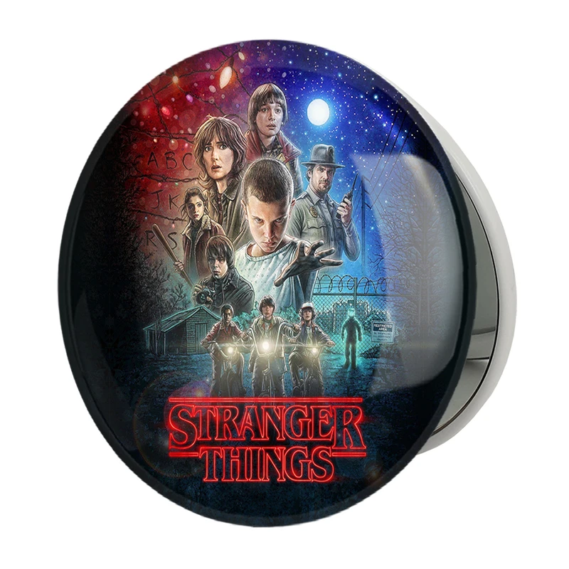 آینه جیبی خندالو طرح استرینجر تینگز  Stranger Things مدل تاشو کد 10845 