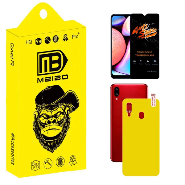 محافظ صفحه نمایش میبو مدل Carbon Antistatic مناسب برای گوشی موبایل سامسونگ Galaxy A10s به همراه محافظ پشت گوشی