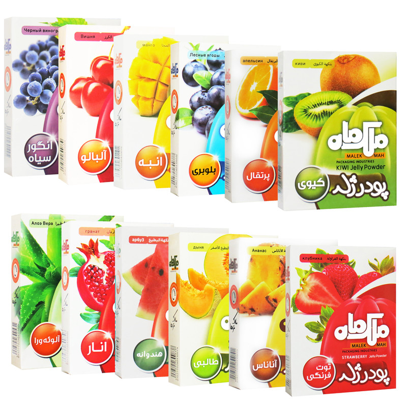 پودر ژله ملک ماه - 100 گرم مجموعه 12 عددی