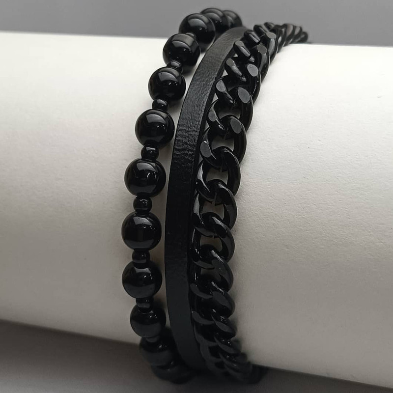 دستبند مردانه مدل چرمی