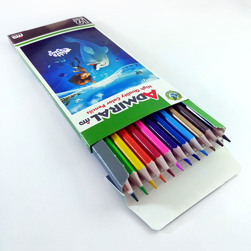 مداد رنگی 12 رنگ آدمیرال طرح پسر دلفینی