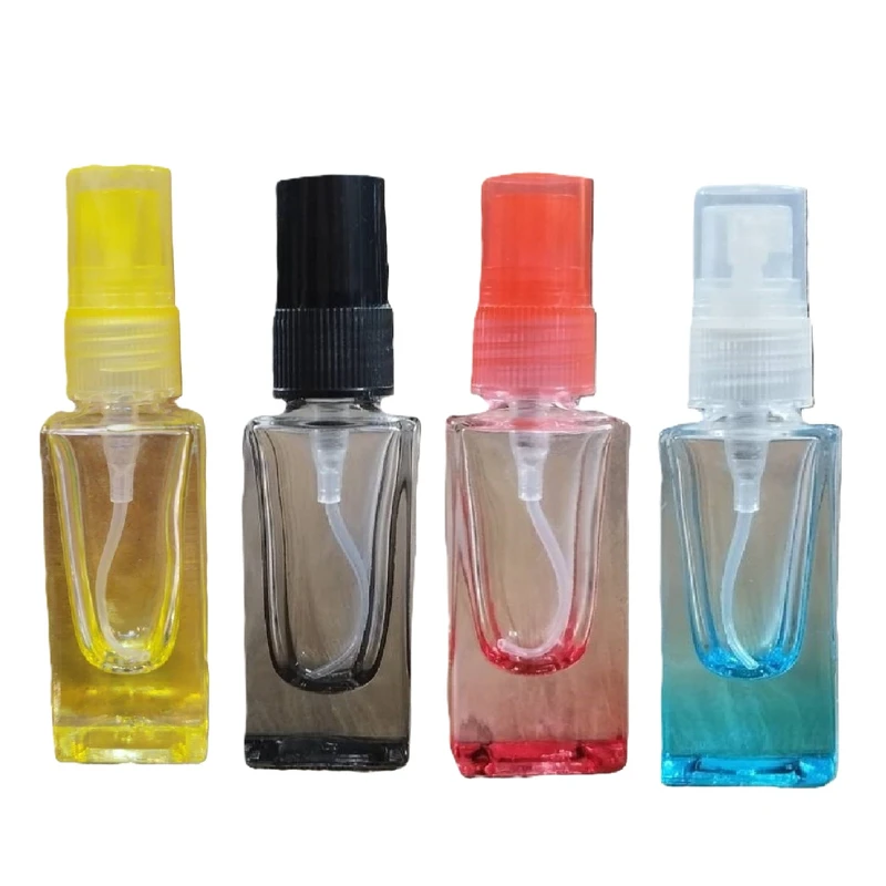 محفظه نگهدارنده عطر مدل مکعبی رنگی درب پلاستیک ظرفیت 6 میلی‌لیتر بسته 4عددی