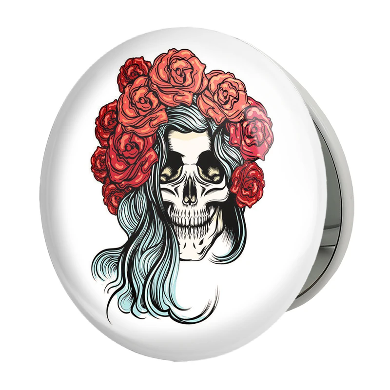 آینه جیبی خندالو طرح اسکلت Skleton مدل تاشو کد 1234 