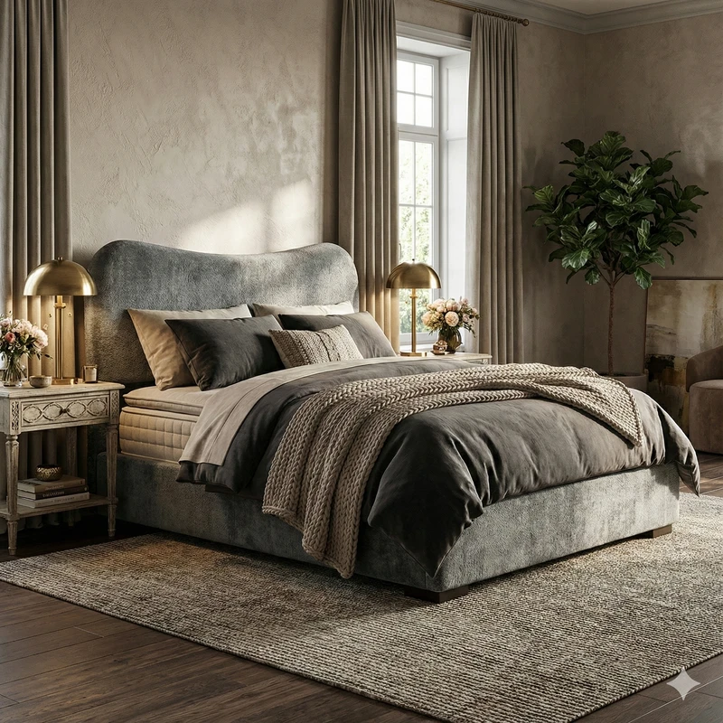 تخت خواب چوبی دونفره دیبا روکش امیدی مدل تدی 2250 سایز 200×160 سانتی متر