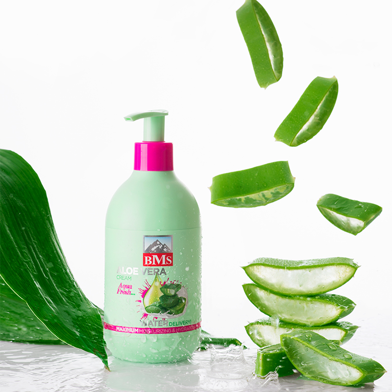کرم مرطوب کننده بی ام اس مدل گیاه آلوئه ورا حجم 300 میلی لیتر