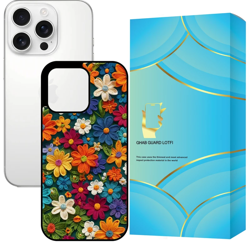 کاور قاب گارد لطفی طرح گل گلی مدل GCHP16P مناسب برای گوشی موبایل اپل iPhone 16 Pro