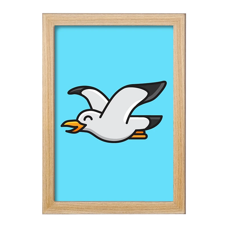 تابلو خندالو مدل حیوانات بامزه مرغ دریایی کد 28172