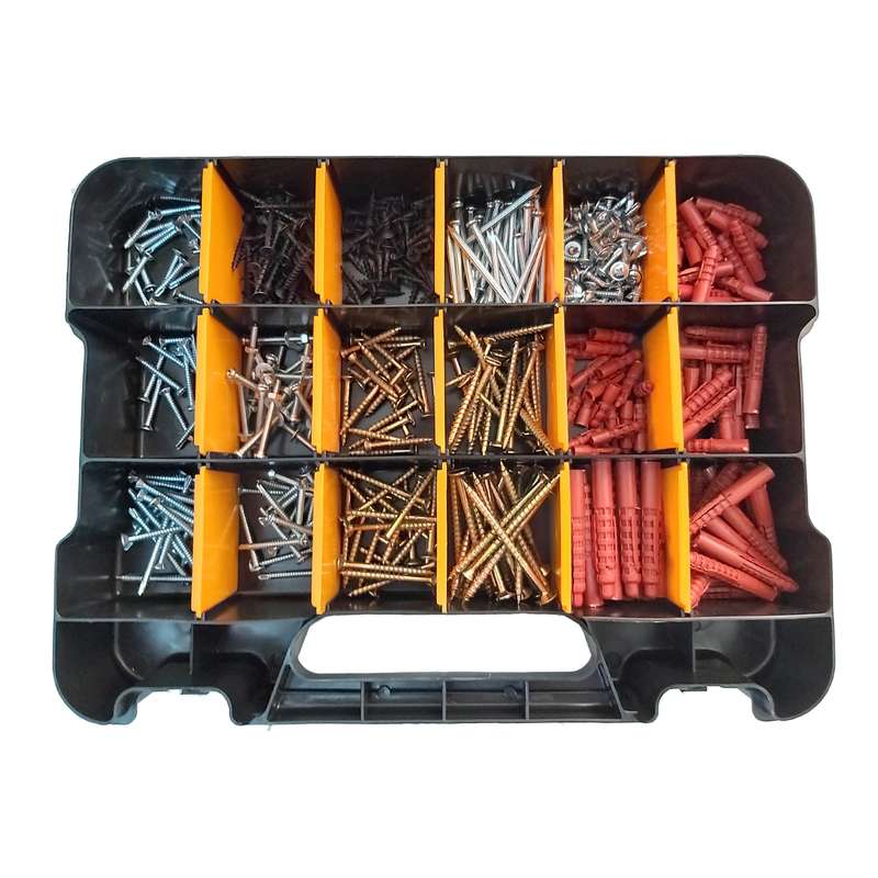 پیچ و رول پلاک و مهره و میخ مدل D520 مجموعه 520 عددی