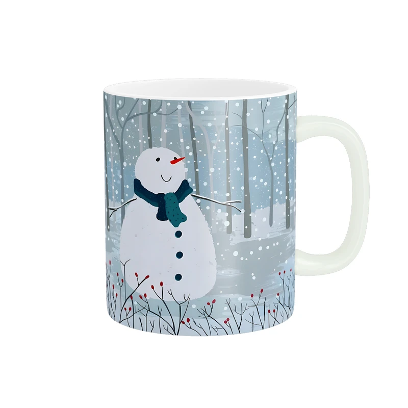 ماگ مدل نقاشی زمستانی طرح ادم برفی کد 1491 