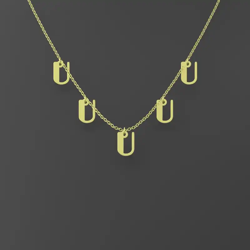 گردنبند طلا 18 عیار زنانه مدوپد مدل حرف U کد RNA16907
