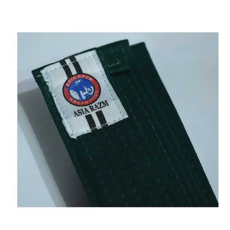 کمربند کاراته آسیا رزم مدل نیمه ضخیم رنگ سبز