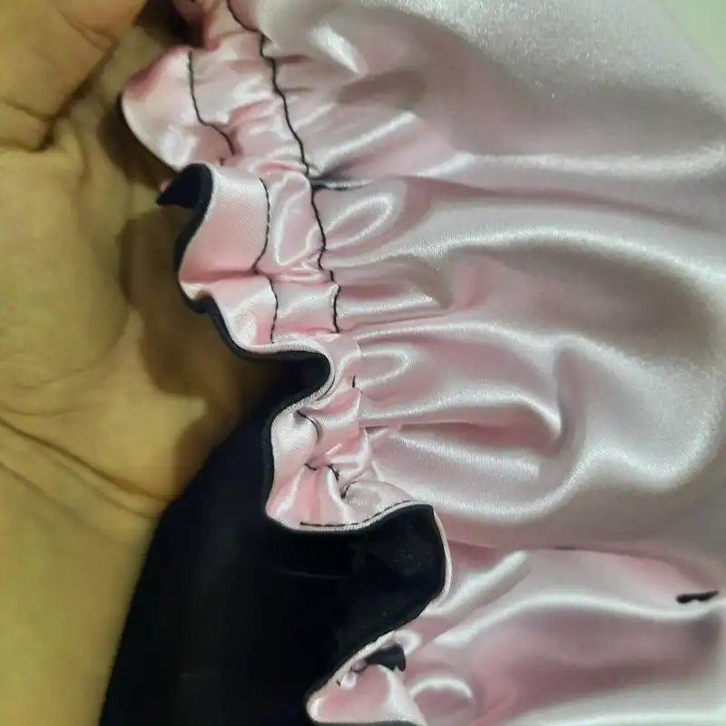 کلاه زنانه مدل ساتن ابريشم دو رو طرح قلبي