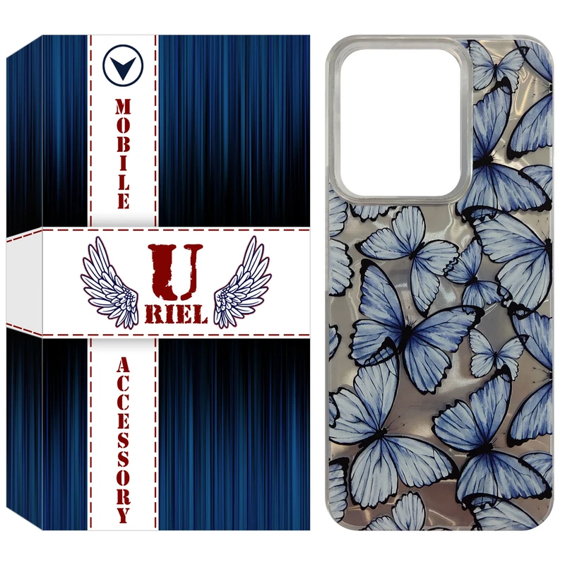 کاور هولوگرامی یوریل مدل HLG طرح پروانه مناسب برای گوشی موبایل شیائومی Redmi 13x