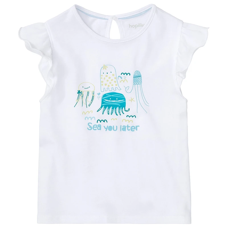 تی‌شرت آستین کوتاه دخترانه لوپیلو مدل دریایی 2026
