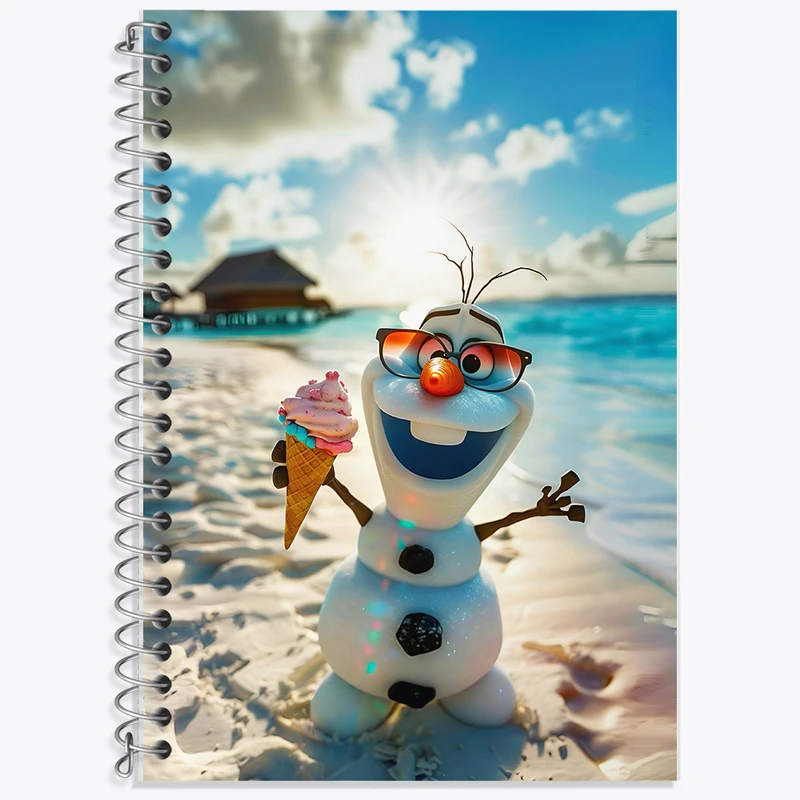 دفتر زبان 50 برگ خندالو مدل دو خط طرح الاف السا و آنا و فروزن (Frozen) کد F5899