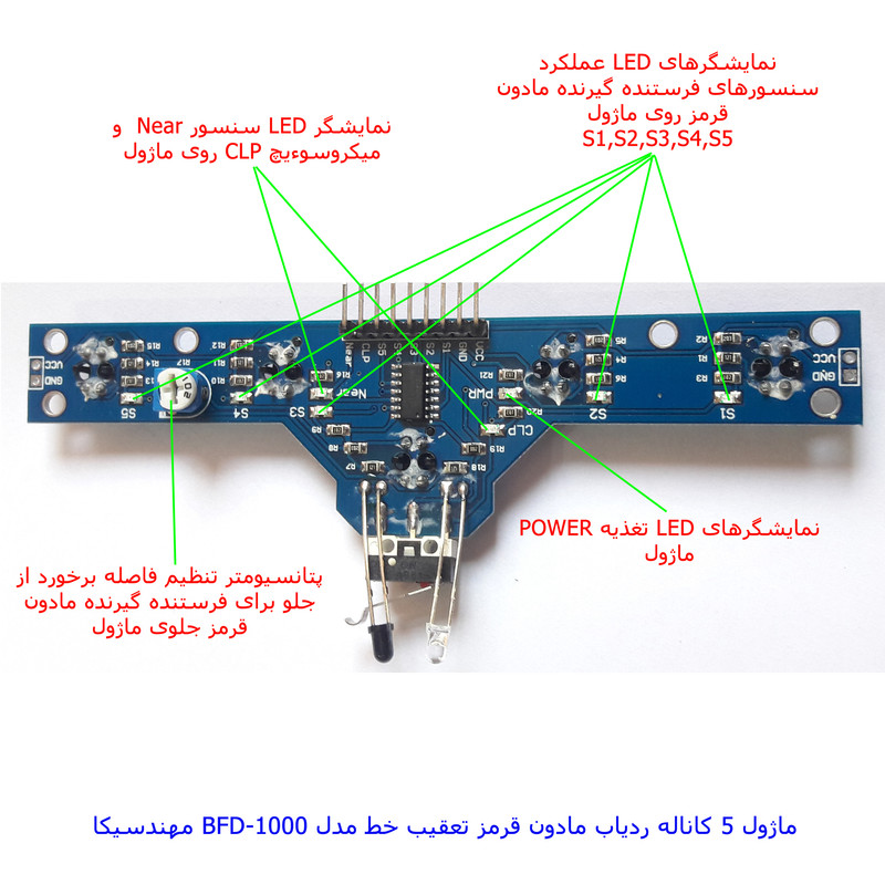 ماژول ردگیر مادون قرمز 5 کاناله مهندسیکا مدل BFD-1000