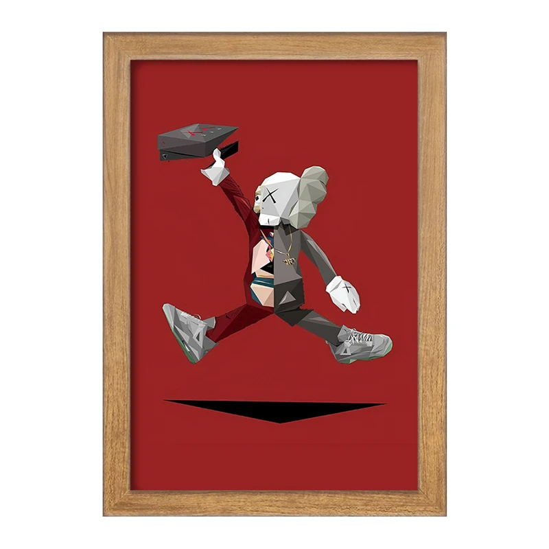 تابلو خندالو مدل عروسک کاز (kaws) کد F4006