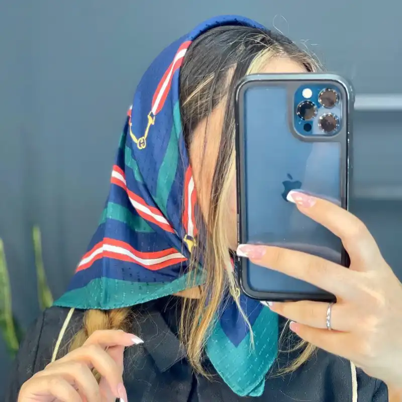 روسری زنانه  مدل مینی نخی میله ای قواره کوچک