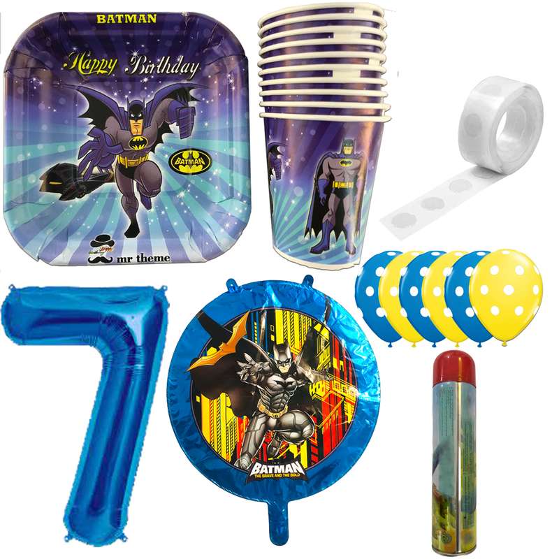 مجموعه 30 عددی تم تولد مستر تم طرح بتمن کد 7