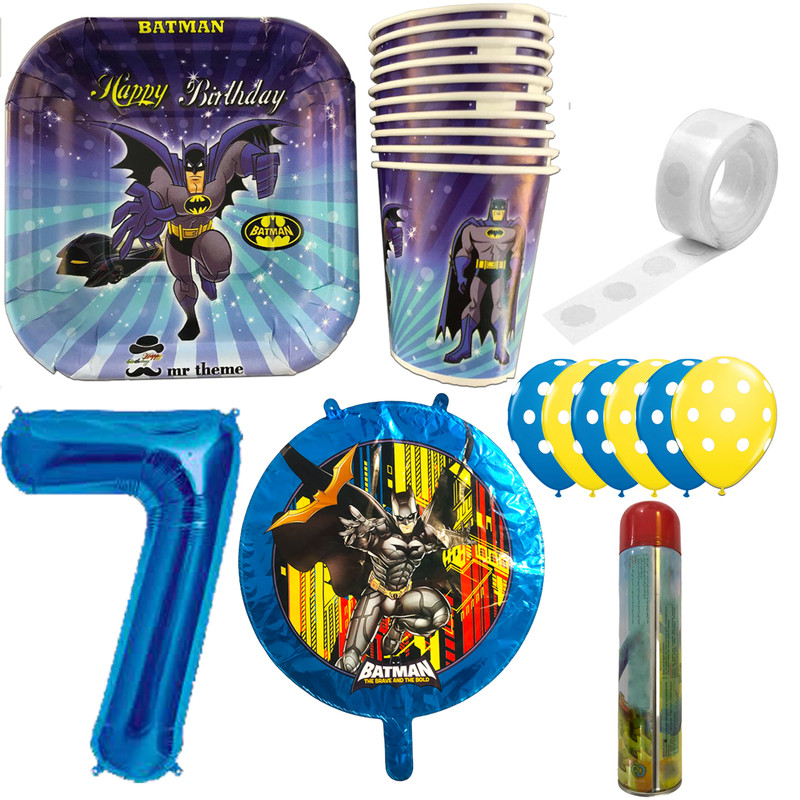 مجموعه 30 عددی تم تولد مستر تم طرح بتمن کد 7