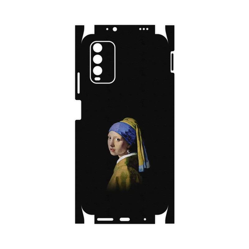 برچسب پوششی ماهوت مدل Girl with a Pearl Earring of Vermeer-FullSkin مناسب برای گوشی موبایل شیائومی Redmi 9T