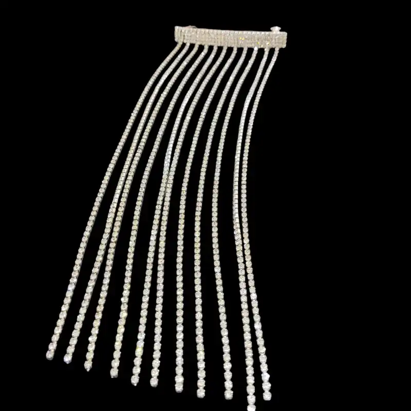 گیره مو زنانه مدل فرانسوی آبشاری نگین دار کد VS-FRANS