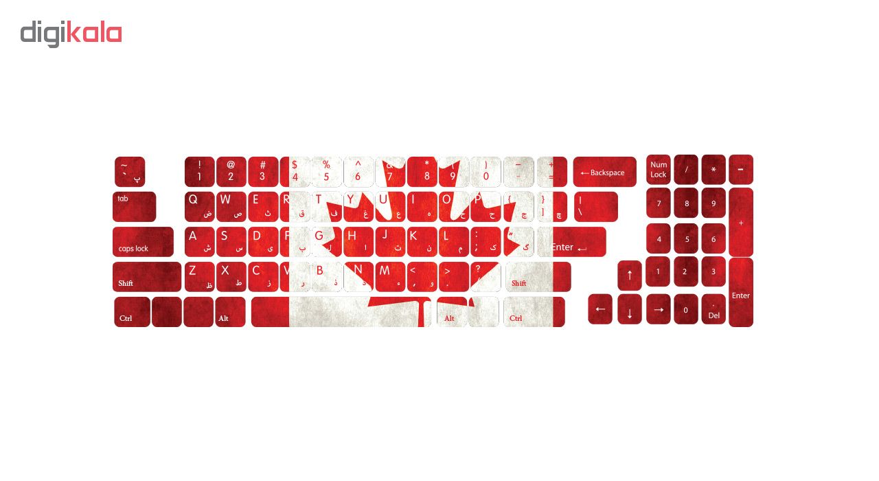 برچسب حروف فارسی کیبورد طرح Canada کد 102