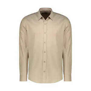 پیراهن آستین بلند مردانه دیورسو مدل شانلی رنگ کرم