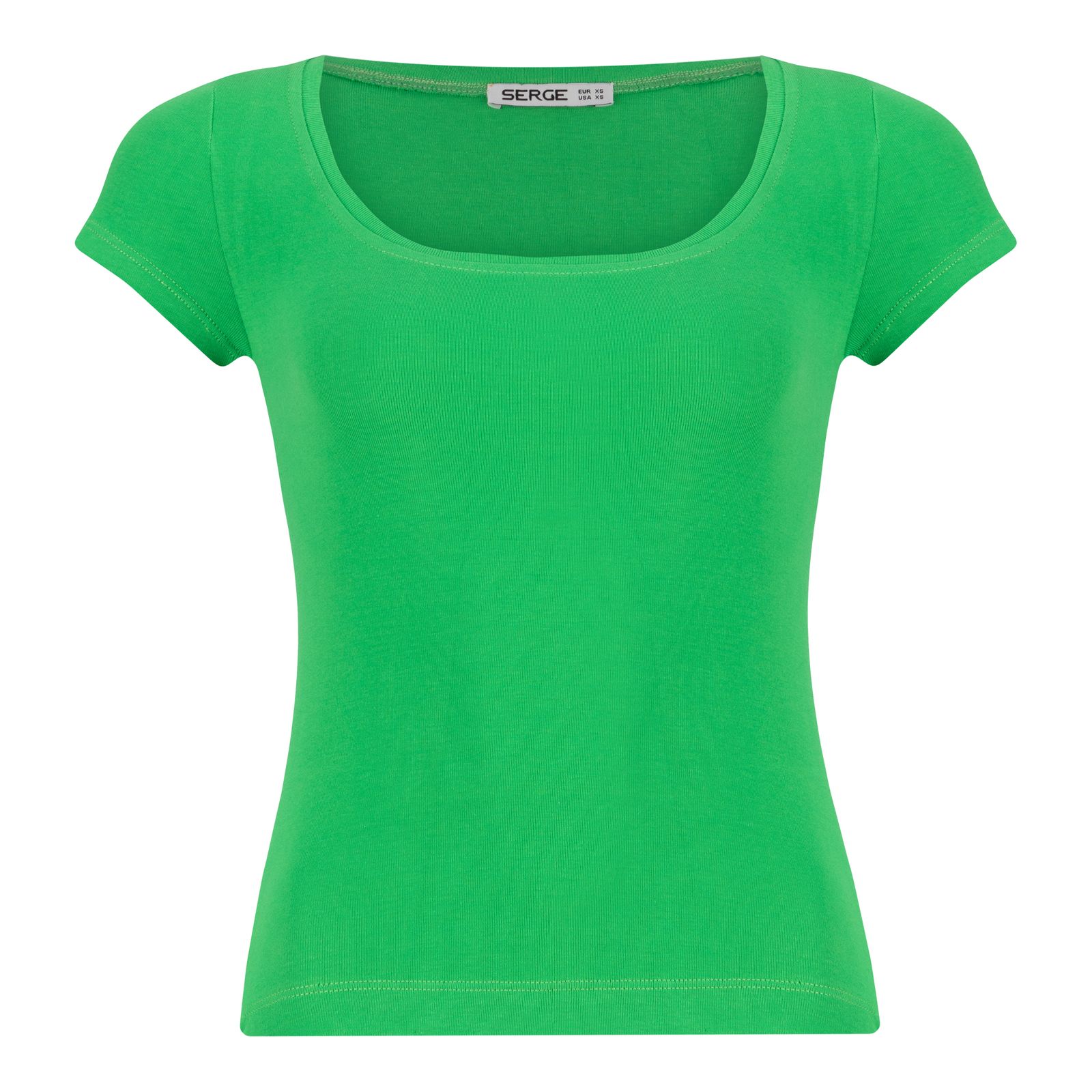 تی شرت آستین کوتاه زنانه سرژه مدل 203380 یقه گرد رنگ سبز