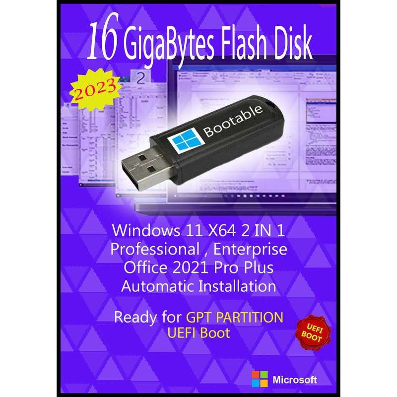 سیستم عامل Windows 11 Pro. Ent. X64 UEFI - Office 2021 Pro Plus نشر مایکروسافت