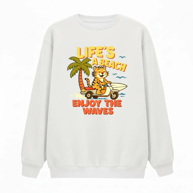 سویشرت زنانه مدل ببر موج سوار 