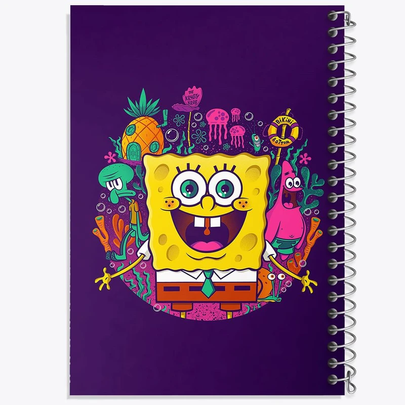 دفتر ژورنال نویسی 50 برگ خندالو مدل نقطه ای طرح باب اسفنجی کد 24721