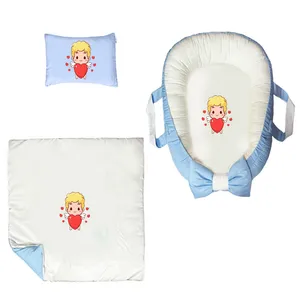 سرویس خواب سه تکه نوزاد ناریکو مدل گارد محافظ دار طرح فرشته کد 0387