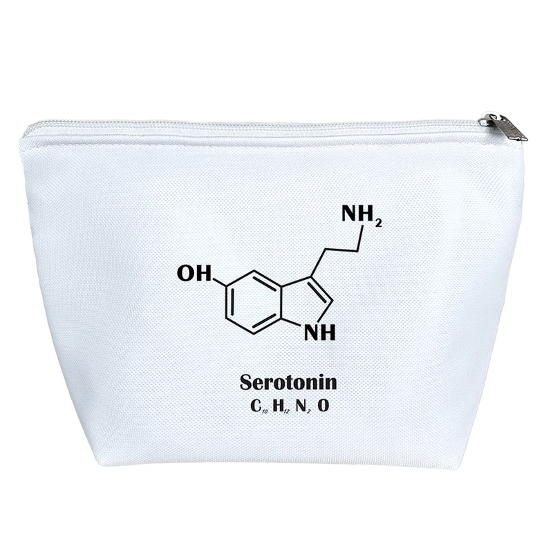 کیف لوازم آرایش دخترانه خندالو مدل فرمول شیمیایی سروتونین serotonin کد 3040