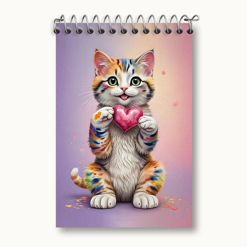 دفتر یادداشت 50 برگ خندالو مدل گربه (Cat) کد F2747
