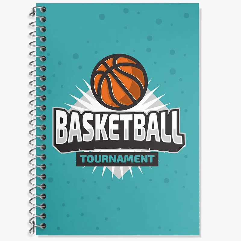 دفتر زبان 50 برگ خندالو مدل دو خط طرح بسکتبال Basketball کد 26464