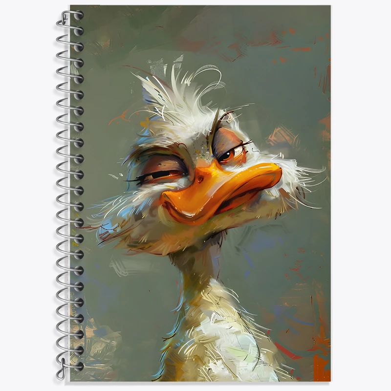 دفتر زبان 50 برگ خندالو مدل دو خط طرح اردک کد F6588