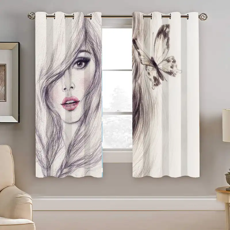 پرده نیروانا طرح چهره  مدل هازان کد 8083   سایز 140×200 سانتی متر