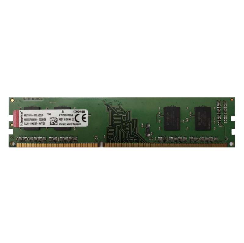 رم دسکتاپ DDR3 تک کاناله 1600 مگاهرتز CL11 کینگستون مدل KVR16N11S6/2 ظرفیت 2 گیگابایت